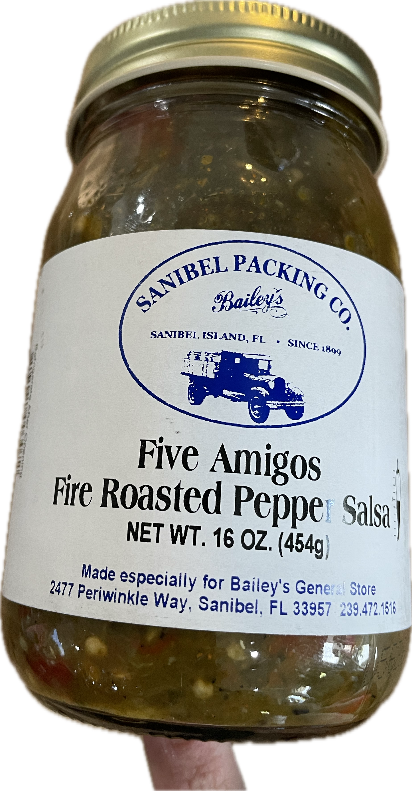 Five Amigos Fire Roasted Pepper Salsa by Sanibel Packing Company