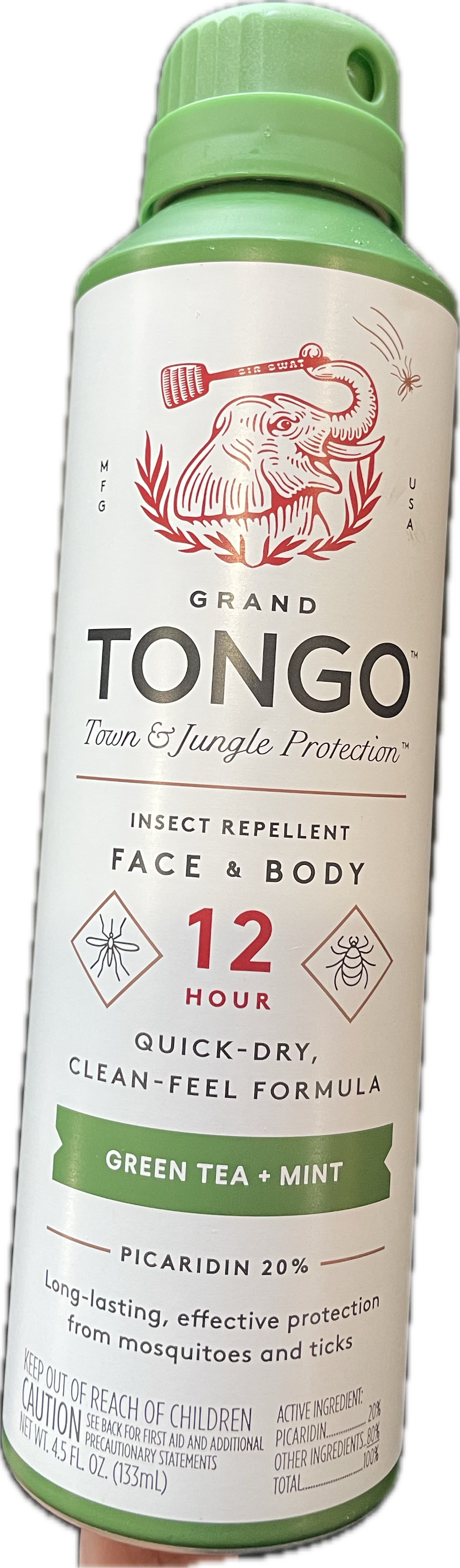 Grand Tongo Green Tea Mint Insect Repellent 4.5oz