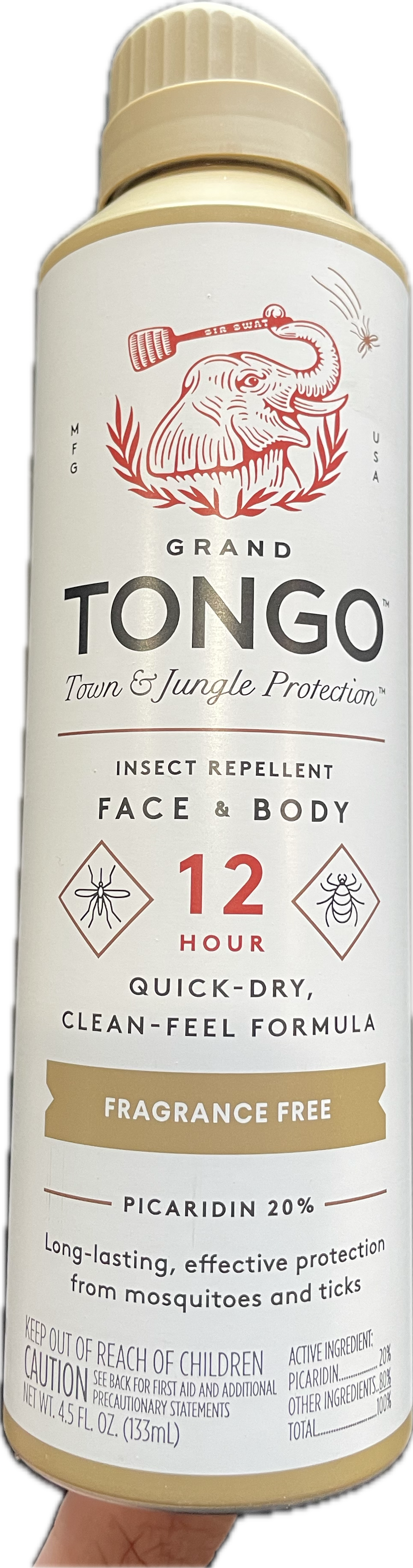 Grand Tongo Fragrance Free Insect Repellent 4.5oz