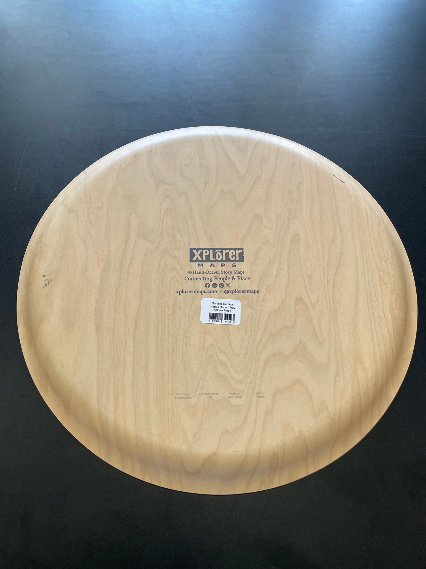 Sanibel Captiva Vintage Map Round Serving Tray by Xplorer Maps
