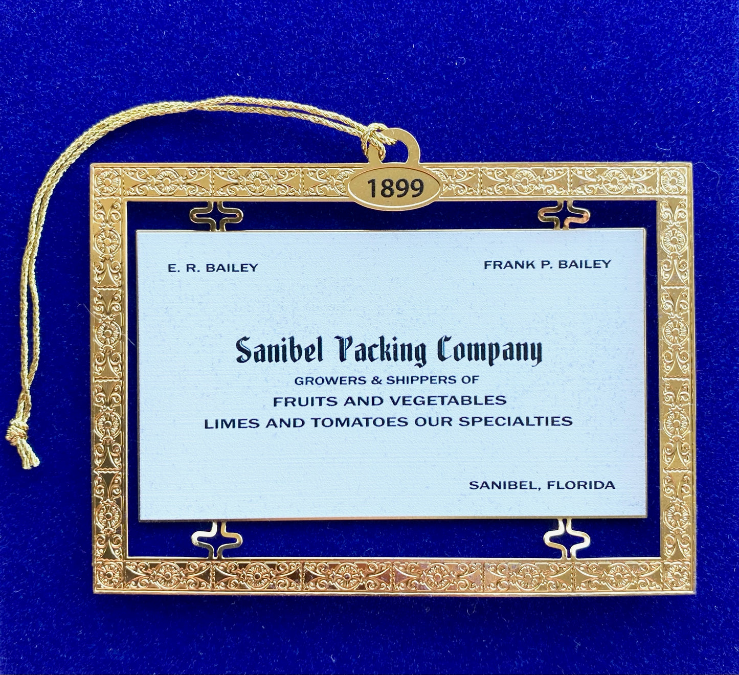 Vintage Business Card Christmas Ornament