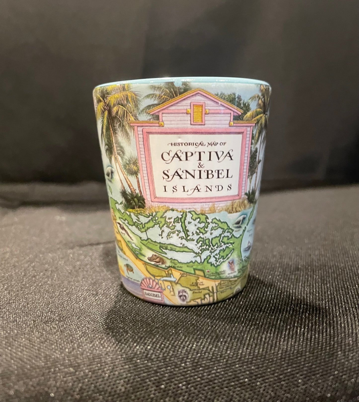 Xplorer Maps Sanibel Captiva Vintage Map Shot Glass