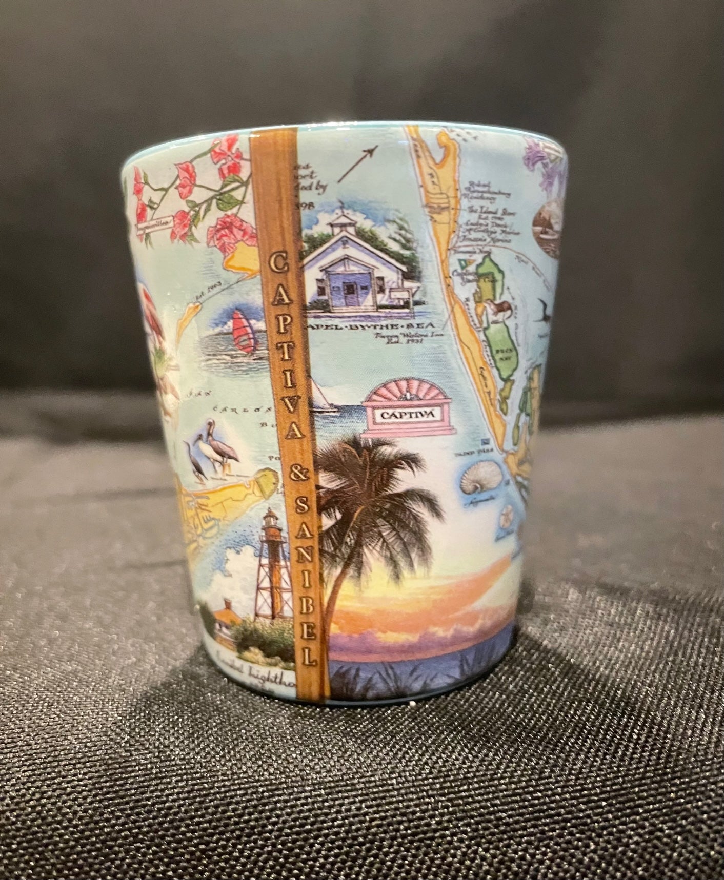 Xplorer Maps Sanibel Captiva Vintage Map Shot Glass