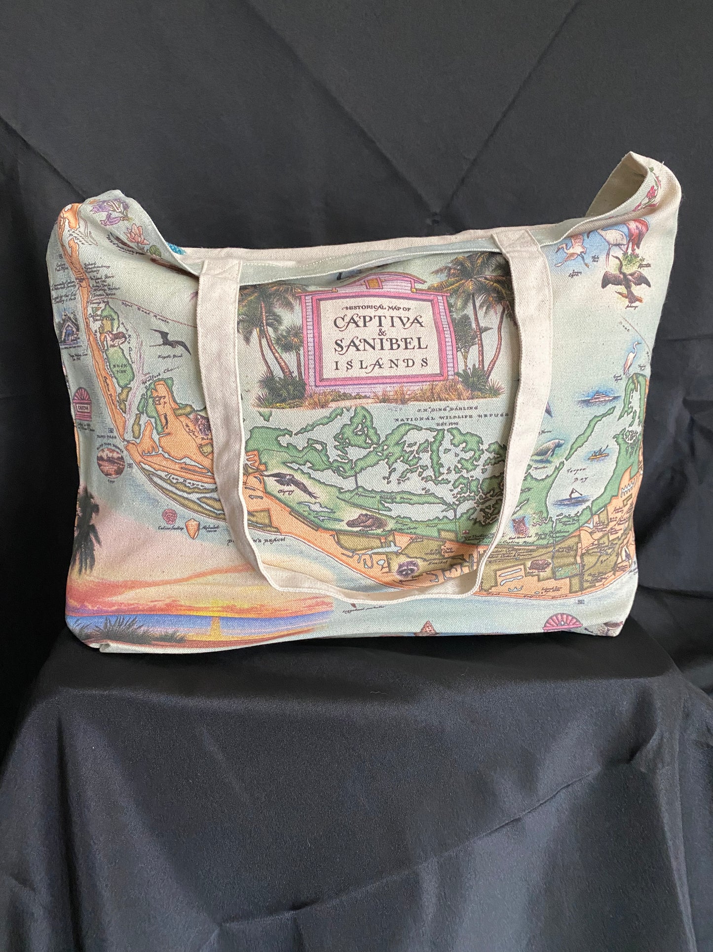 Sanibel Captiva Vintage Map Tote Bag by Xplorer Maps