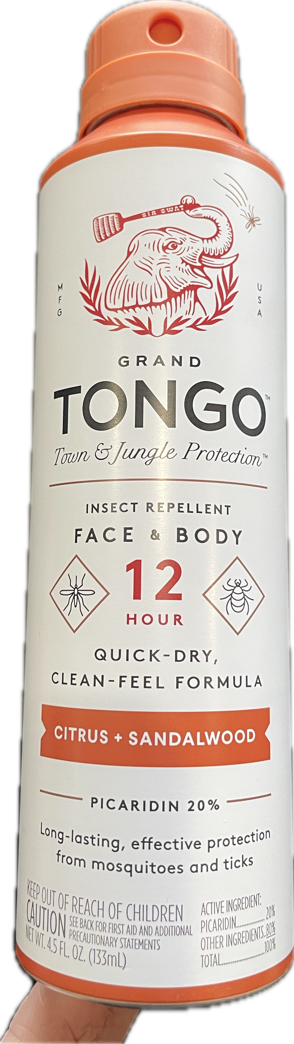 Grand Tongo Sandalwood Citrus Insect Repellent 4.5oz