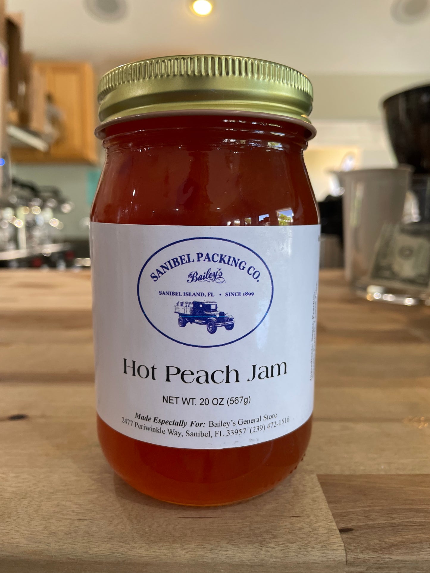 Hot Peach Jam 20oz by Sanibel Packing Company