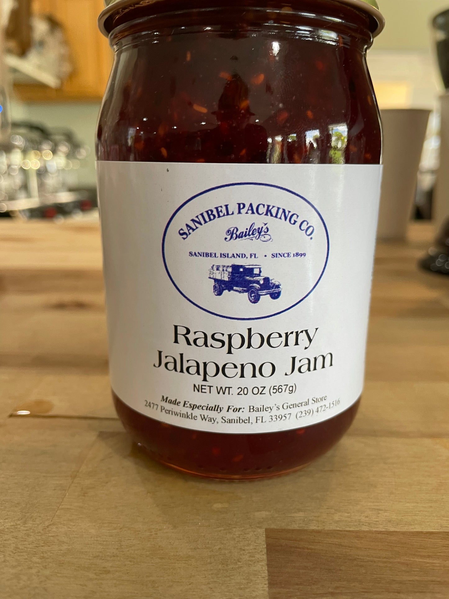 Raspberry Jalapeno Jam by Sanibel Packing Company