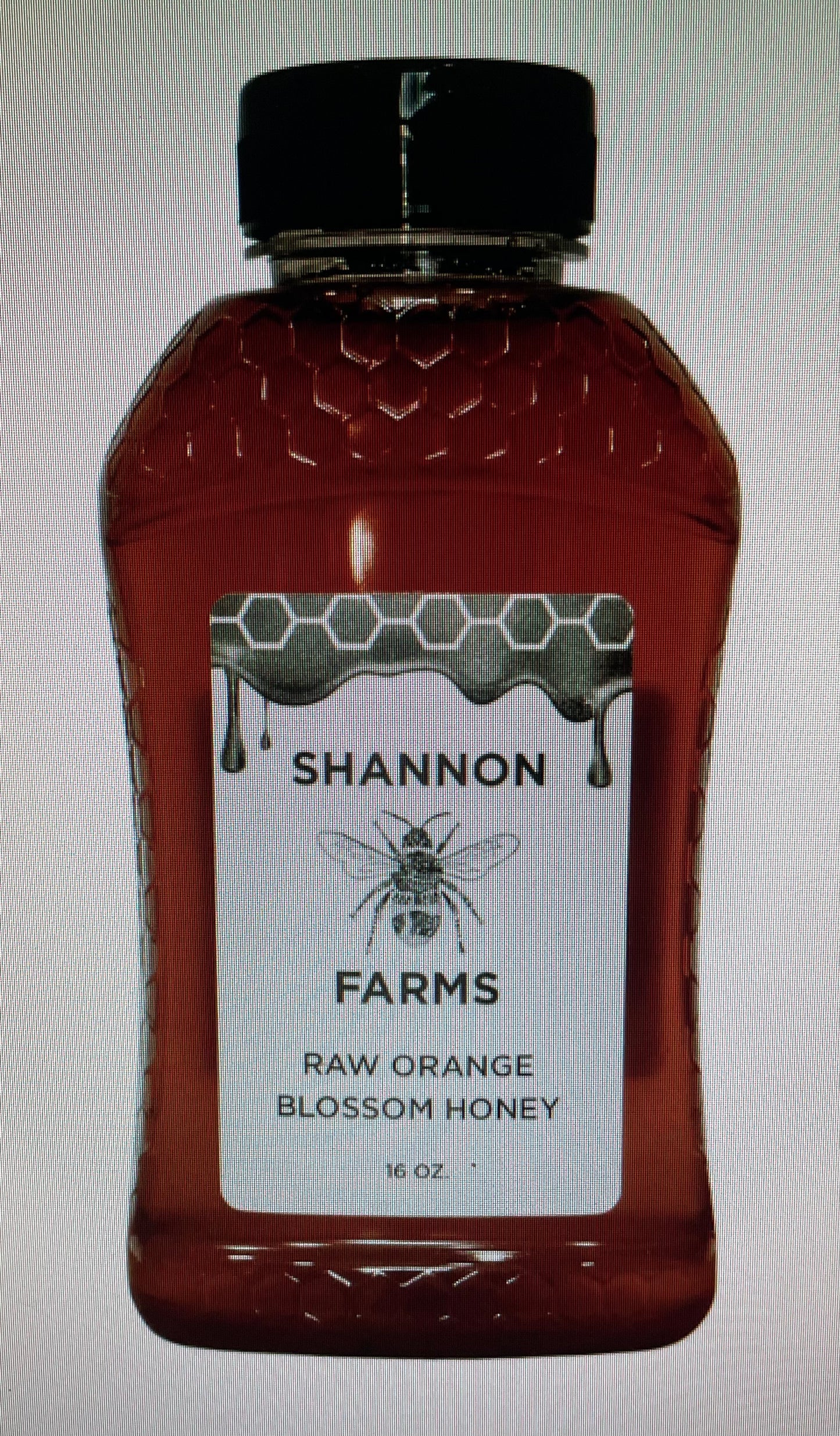 Shannon Farms Raw Orange Blossom Honey 16oz
