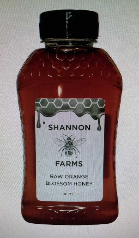 Shannon Farms Raw Orange Blossom Honey 16oz