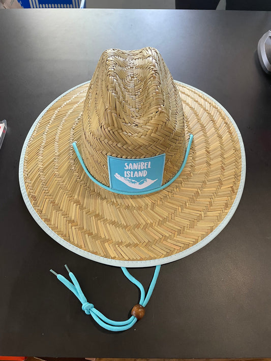 Sanibel Island Teal Straw Hat