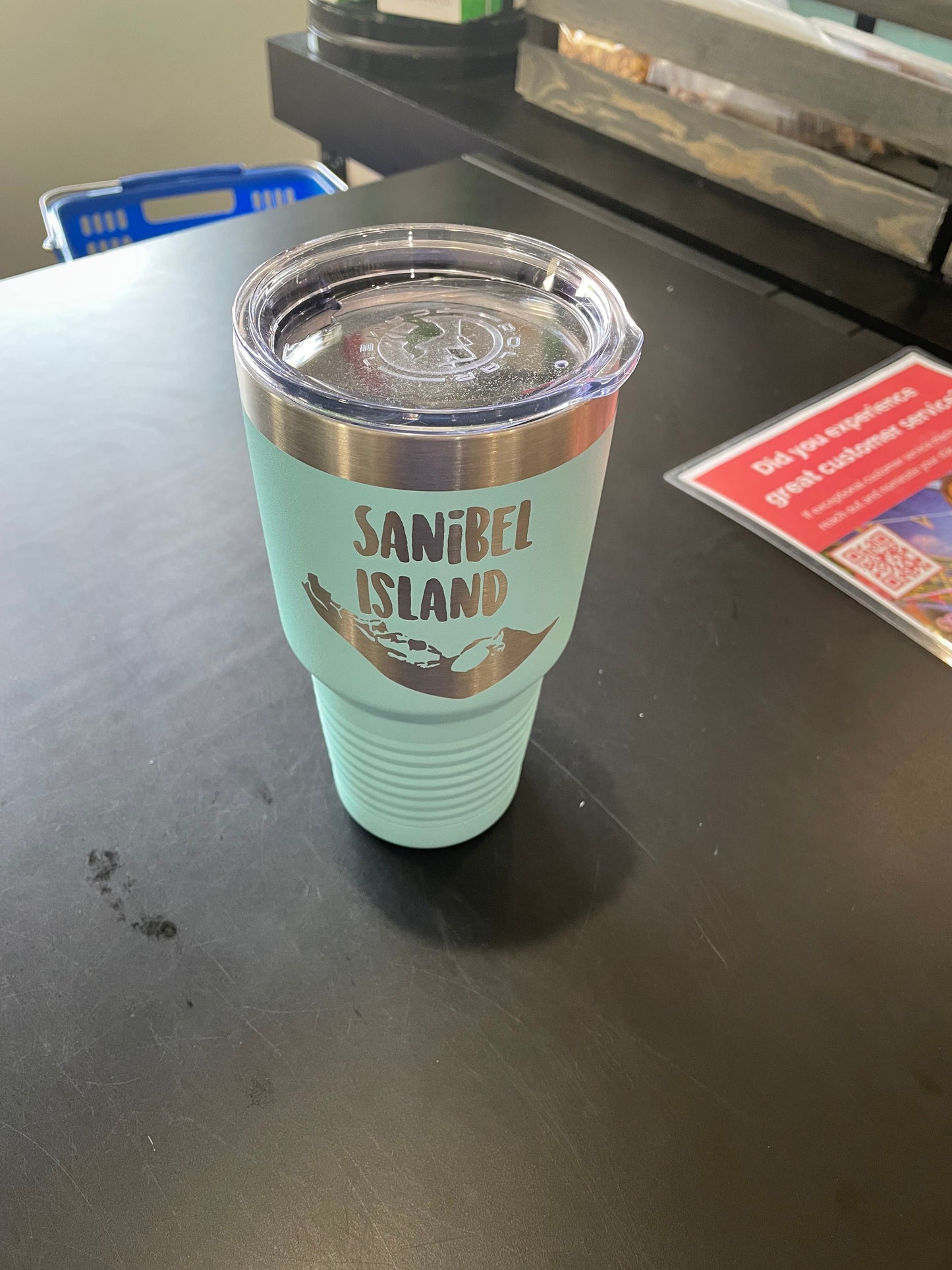 Sanibel Island Teal Stainless Steel 30oz Tumbler