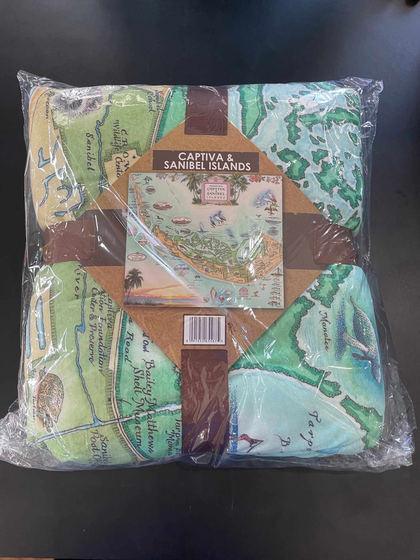 Sanibel Captiva Vintage Map 58x50in Fleece Blanket by Xplorer Maps