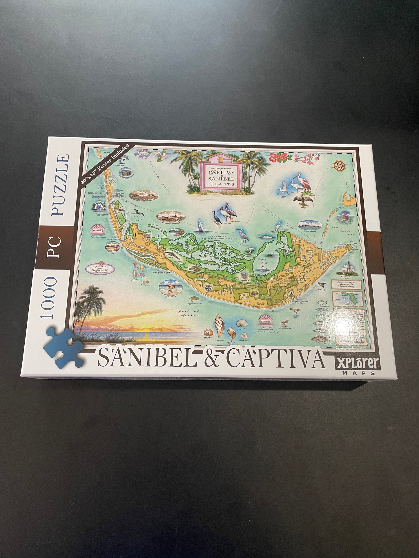 Sanibel Captiva Vintage Map 1000pc Puzzle by Xplorer Maps
