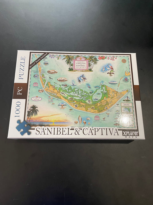 Sanibel Captiva Vintage Map 1000pc Puzzle by Xplorer Maps