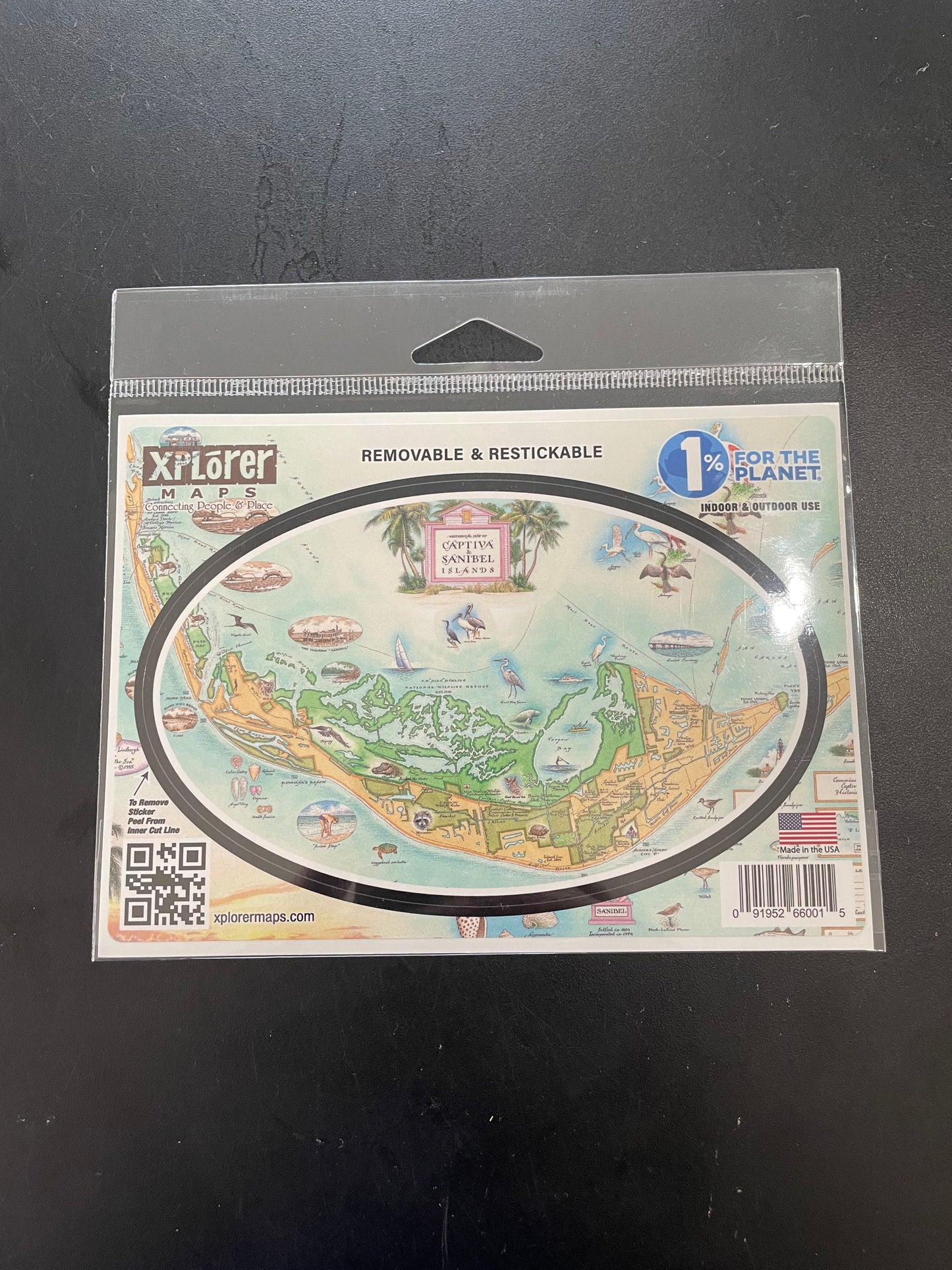 Sanibel Captiva Vintage Map Sticker by Xplorer Maps